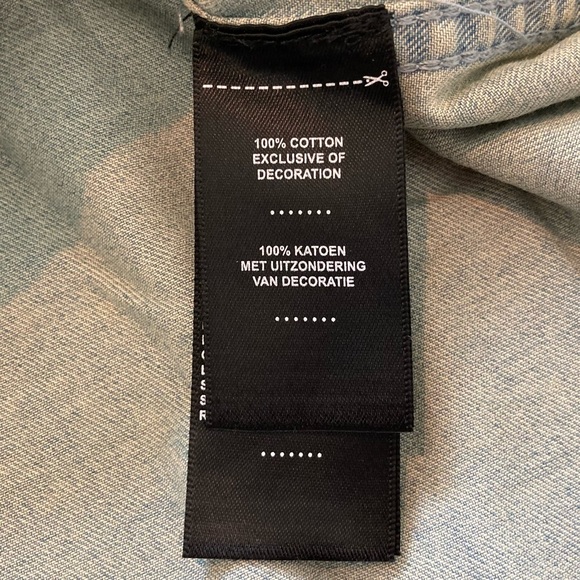 L Harley Davidson Garage Lightweight Denim Long Sleeve Button Up Shirt - Picture 9 of 12